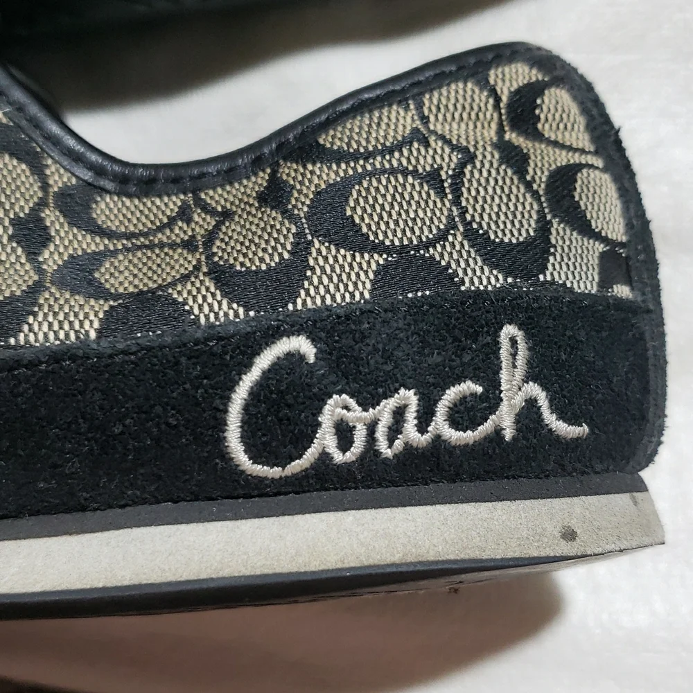 Coach Tania Monogram Canvas and Suede Sneakers - Picture 2 of 5